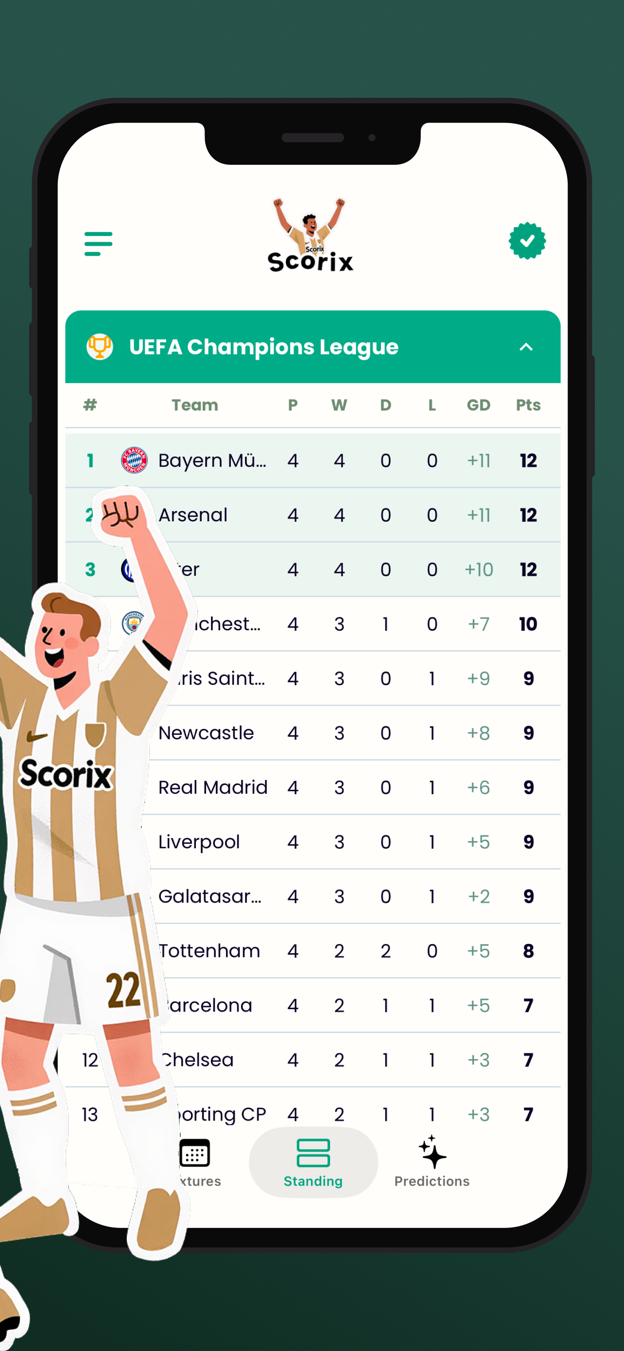 Scorix app screenshot: landing7